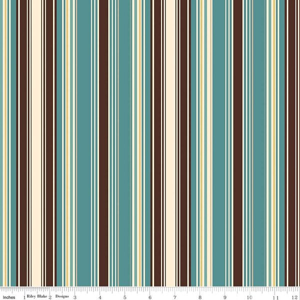 Cowboys Stripes Teal | Riley Blake Designs