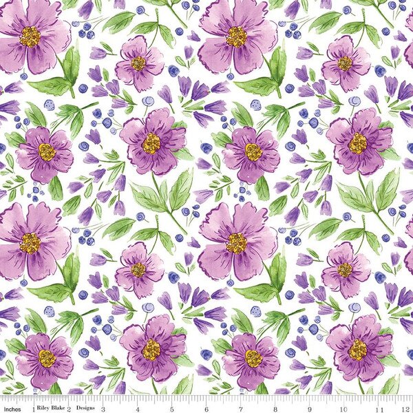 Plum Petals Geometric C15643 Green - Riley Blake Designs - Monochromat