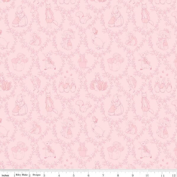 Peter Rabbit & Friends Toile in Pink