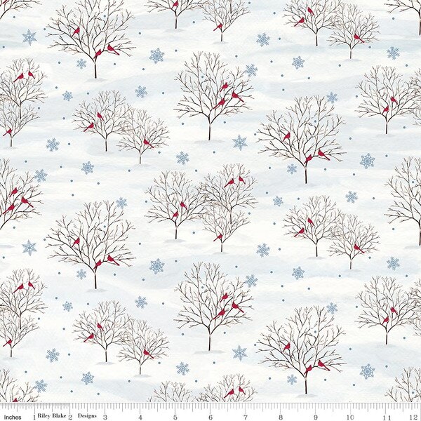 Covered Bridges in Winter Trees Snow | Riley Blake Designs