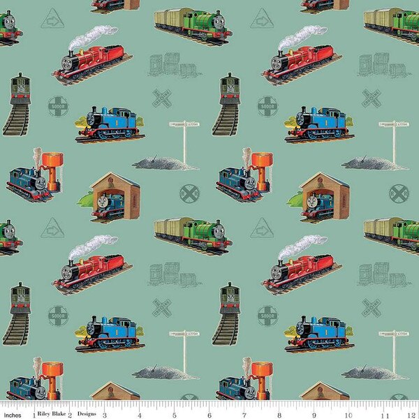 Thomas & Friends™ 80th Anniversary Main Green | Riley Blake Designs