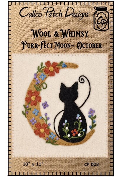 Whimsy Patch Ideas Calico Patch Designs Wool & Whimsy Purr-fect Moon October Wall Hanging ...