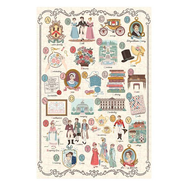 Re-marks Jane Austen Puzzle Letterario 1000 Pezzi – Copertine Dei Libri In Stile Vintage – Per Adulti E Appassionati Di Letteratura - 3
