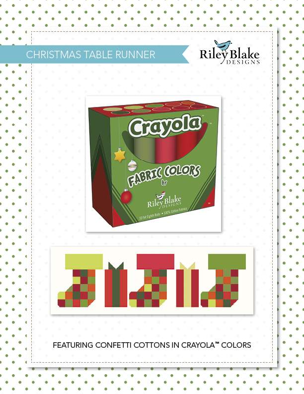 “Christmas Table Runner” Free Pattern designed by and from Riley Blake Designs