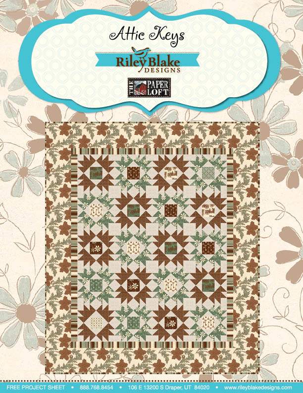 “Attic Keys” Free Autumn Quilt Pattern designed by The Paper Loft Designs from Riley Blake Designs