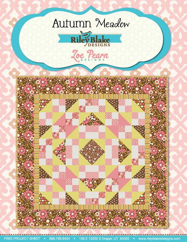 “Autumn Meadow” Free Autumn Quilt Pattern designed by Zoe Pearn Designs from Riley Blake Designs