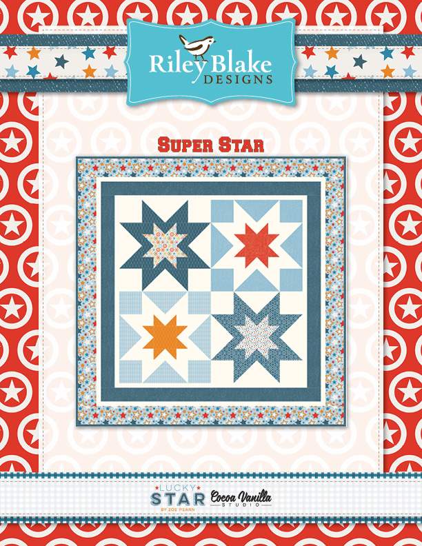 “Super Star” Free Patriotic Quilt Pattern designed by & from Riley Blake Designs