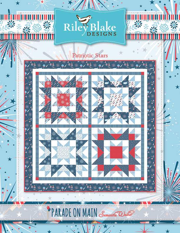 "Patriotic Stars" is a Free QOV Quilt Pattern designed by Samantha Walker of Parade on Main from Riley Blake Designs!