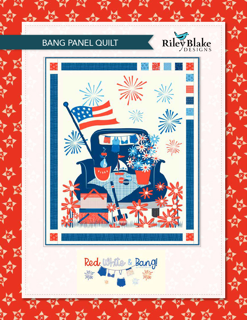 "Red, White & Bang" is a Free QOV Quilt Pattern designed by Sandy Gervais from from Riley Blake Designs!