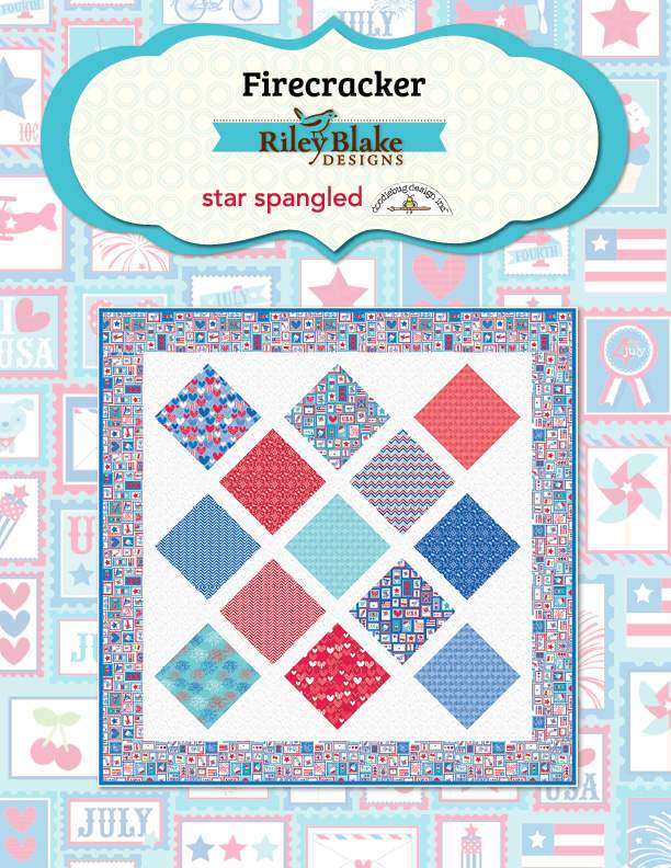 "Firecracker" is a Free QOV Quilt Pattern designed by Doddlebug Design from Riley Blake Designs!