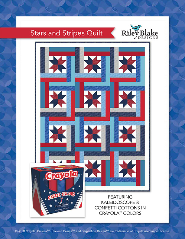 “Stars and Stripes” Free Patriotic Quilt Pattern designed by & from Riley Blake Designs