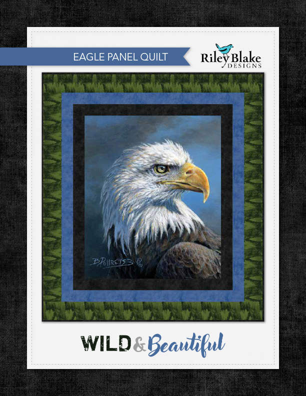 “Eagle Panel Quilt” a Free Quilts of Valor (QOV) Quilt Pattern designed & from Riley Blake Designs