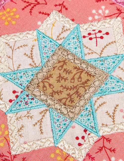 Lori Holt Decorating the Tree quilt embroidery details