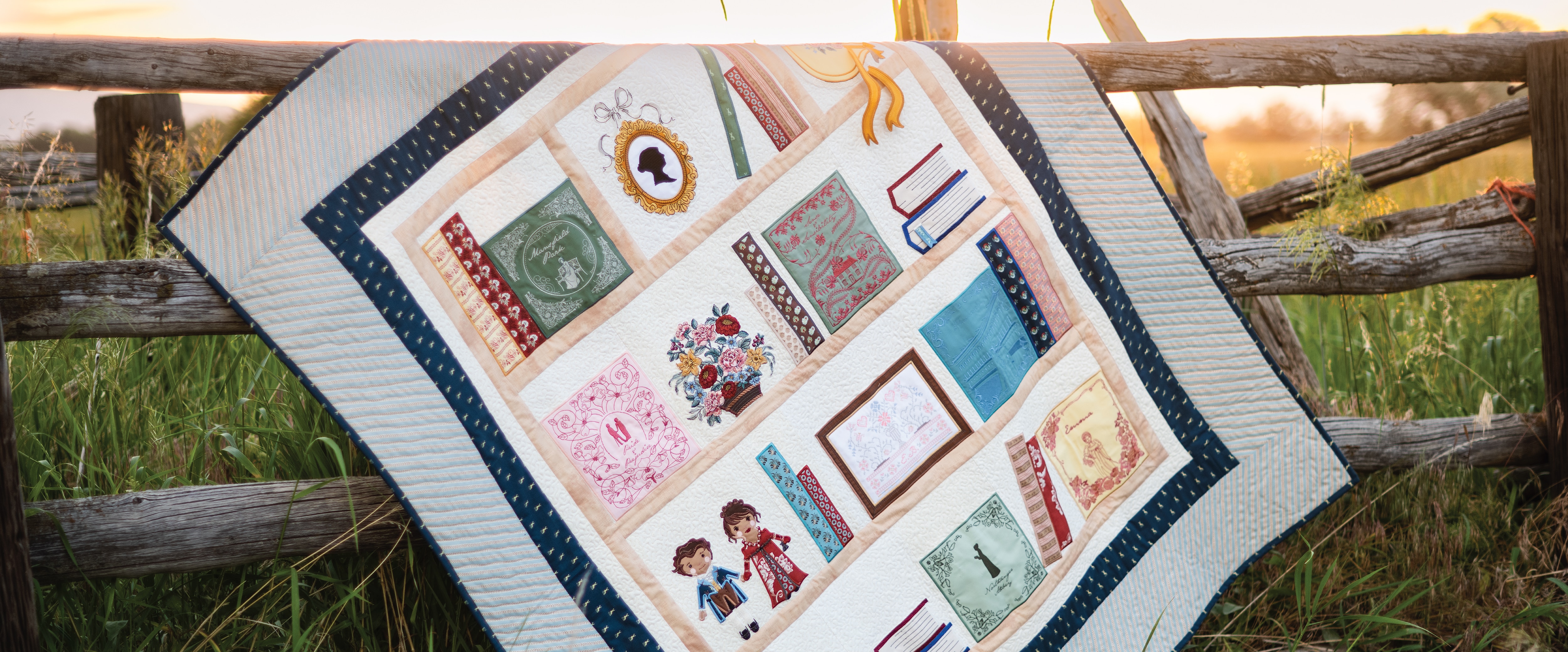 Jane Austen Library Quilt