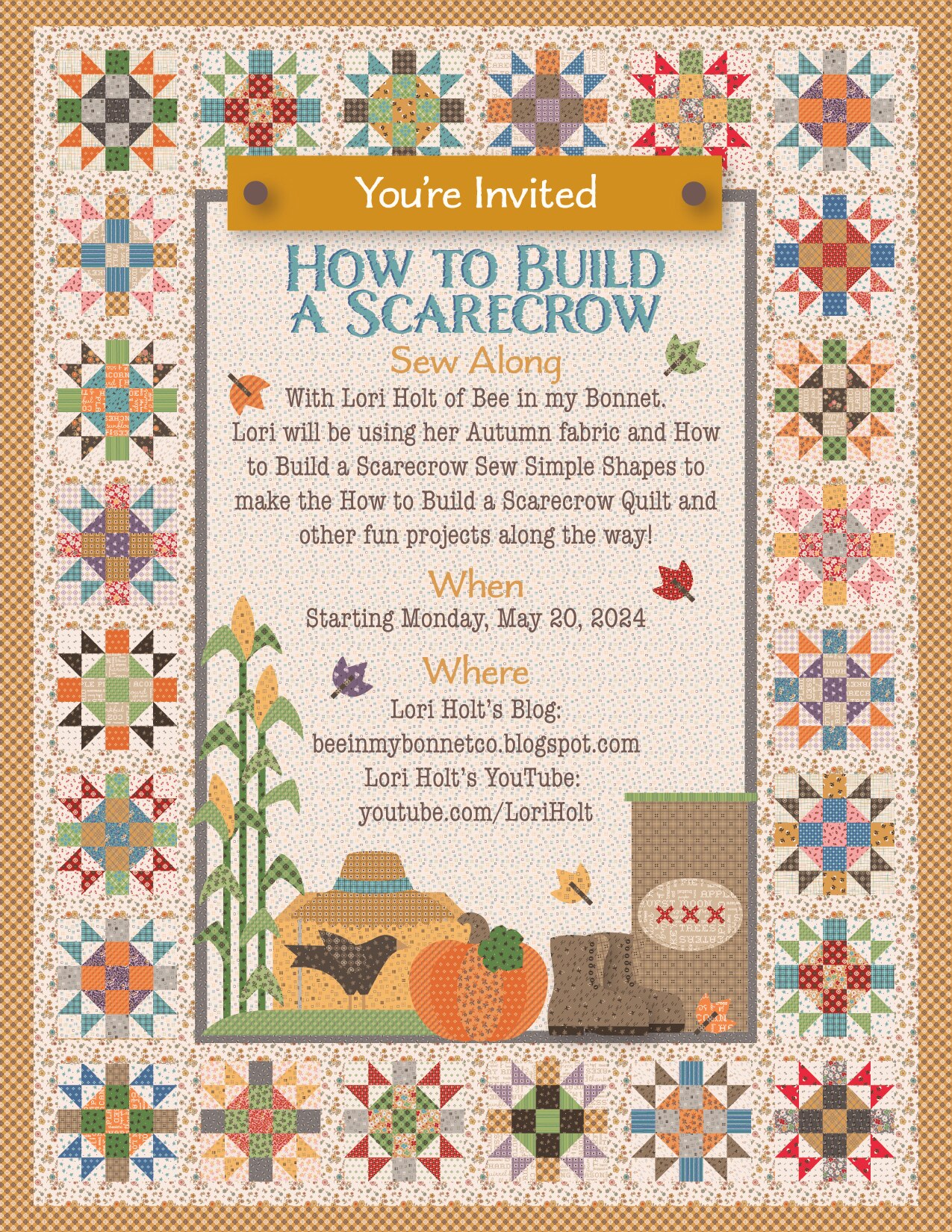 How to build a scarecrow sew along riley blake designs